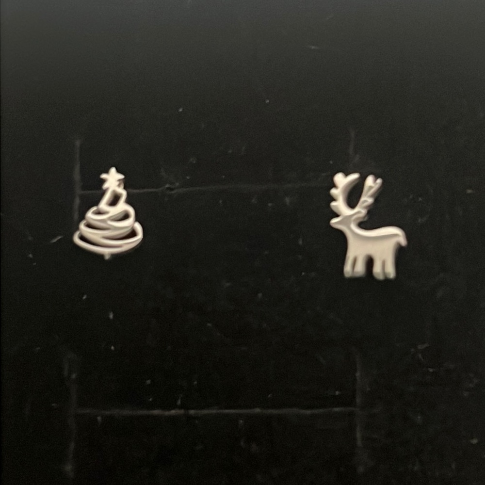 NWT 2 for $5 CHRISTMAS TREE REINDEER STUD EARRINGS B22 - Picture 1 of 6